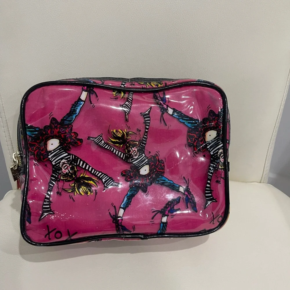 Betsey Johnson Pink Y2K Betseyville Graphic Cosmetic Bag